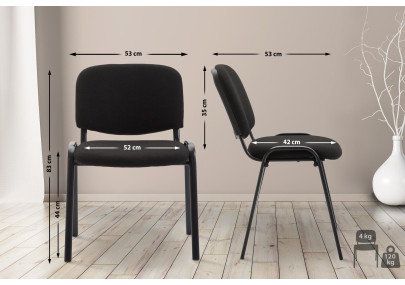 Silla de visita Ken V2 en tela negra