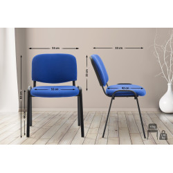 Chaise visiteur Ken V2 en tissu bleu