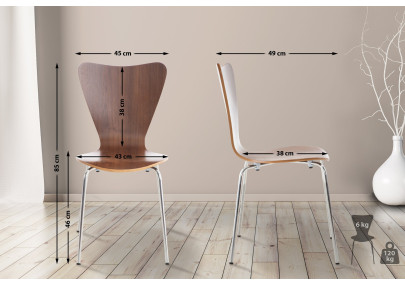 Lot de 4 chaises visiteurs Calisto noyer