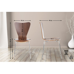 Lot de 4 chaises visiteurs Calisto noyer