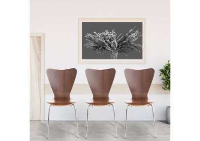 Lot de 4 chaises visiteurs Calisto noyer