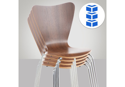 Lot de 4 chaises visiteurs Calisto noyer