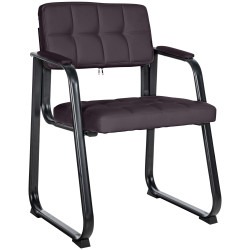 Silla de visitante Canada B en cuero sintético marrón