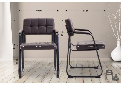 Chaise visiteur Canada B en cuir synthétique marron