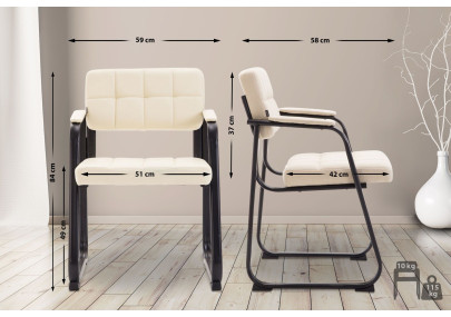 Chaise visiteur Canada B en cuir artificiel crème