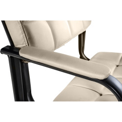 Silla de visitante Canada B en cuero artificial crema
