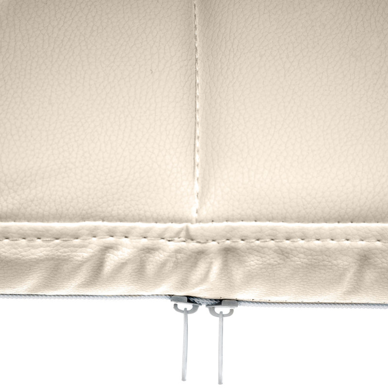 Silla de visitante Canada B en cuero artificial crema