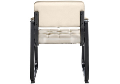 Chaise visiteur Canada B en cuir artificiel crème