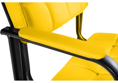 Chaise visiteur Canada B en cuir artificiel jaune