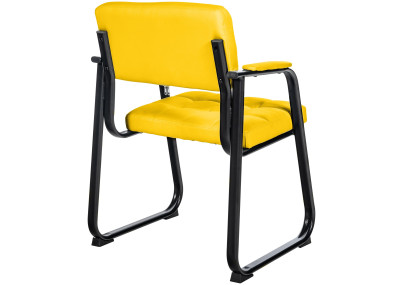 Chaise visiteur Canada B en cuir artificiel jaune