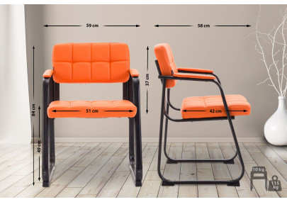 Chaise visiteur Canada B en cuir artificiel orange
