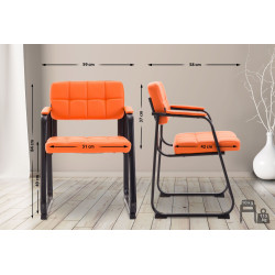 Chaise visiteur Canada B en cuir artificiel orange