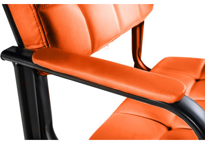 Chaise visiteur Canada B en cuir artificiel orange