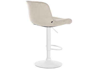 Tabouret de bar Solon velours blanc crème