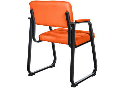 Chaise visiteur Canada B en cuir artificiel orange