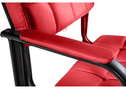 Chaise visiteur Canada B en cuir artificiel rouge