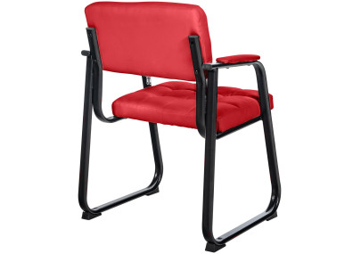 Silla de visita Canada B en cuero artificial rojo