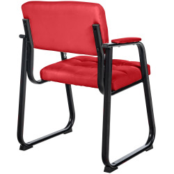 Chaise visiteur Canada B en cuir artificiel rouge