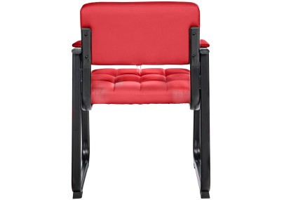 Silla de visita Canada B en cuero artificial rojo