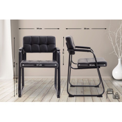 Chaise visiteur Canada B en cuir artificiel noir