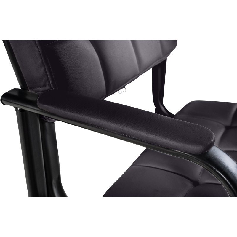 Chaise visiteur Canada B en cuir artificiel noir