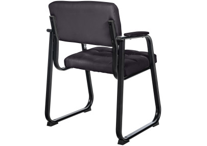 Chaise visiteur Canada B en cuir artificiel noir