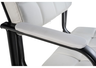 Chaise visiteur Canada B en cuir artificiel blanc