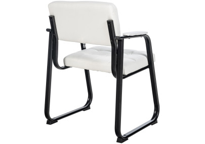Silla de visitante Canadá B en cuero artificial blanco