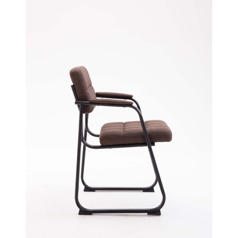 Sedia da visita Canada B in tessuto marrone