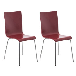 Lot de 2 chaises visiteurs Pepe rouge