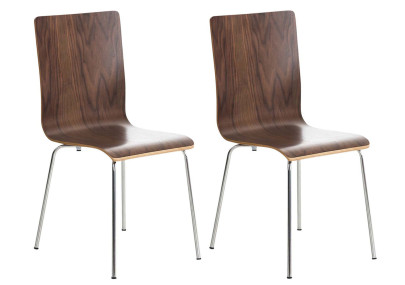 Lot de 2 chaises visiteurs Pepe en noyer