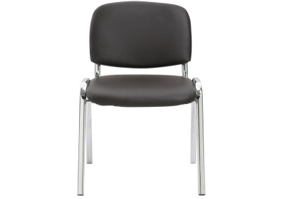 Chaise visiteur Ken C en cuir artificiel marron