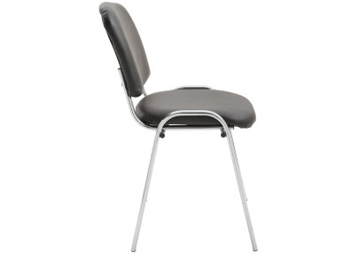 Chaise visiteur Ken C en cuir artificiel marron