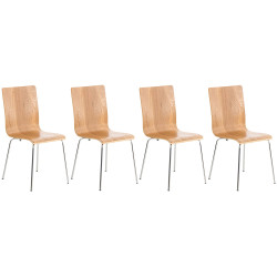 Ensemble de 4 chaises visiteurs Pepe en chêne