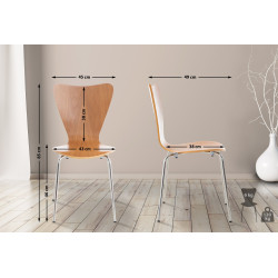 Ensemble de 4 chaises visiteurs en chêne Calisto