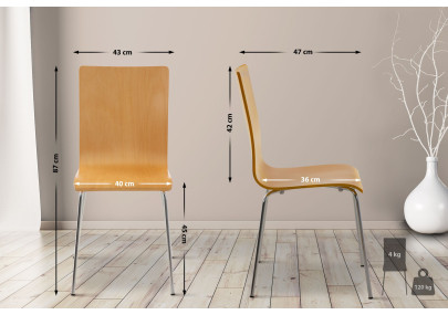 Lot de 2 chaises visiteurs Pepe natura