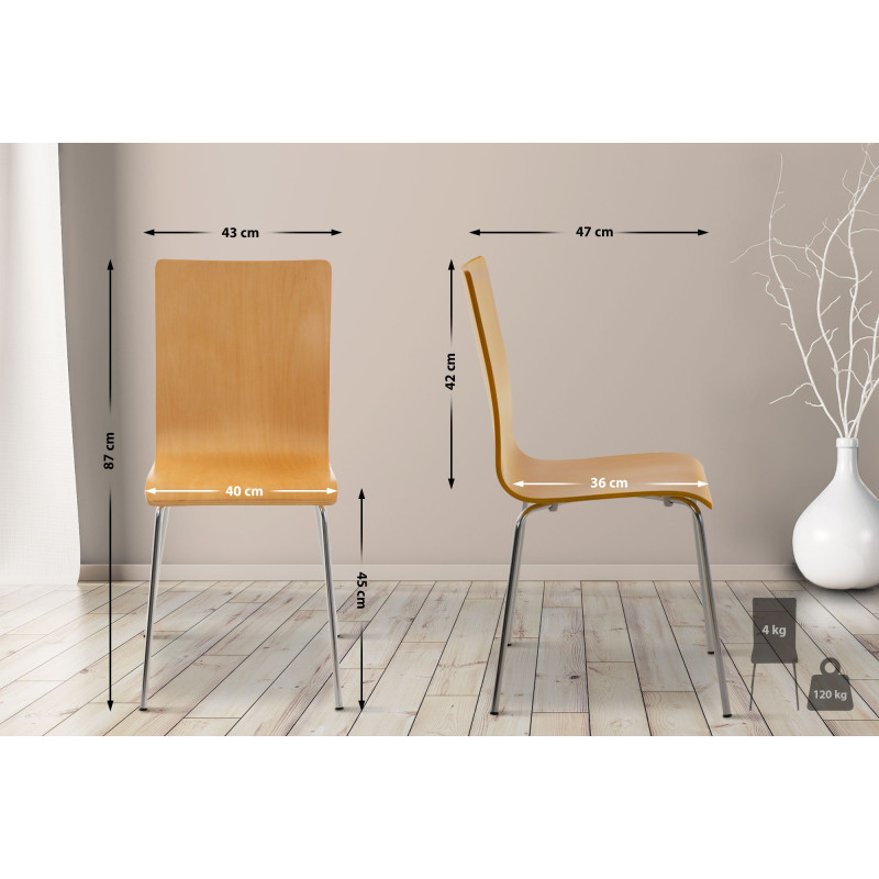 Lot de 2 chaises visiteurs Pepe natura