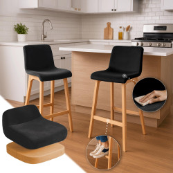 Tabouret de bar Hoover en velours Natura noir
