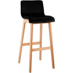 Tabouret de bar Hoover en velours Natura noir