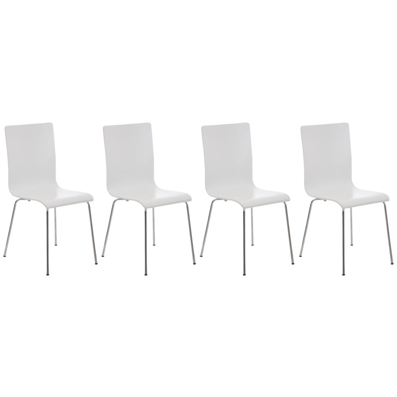 Lot de 4 chaises visiteurs Pepe en blanc