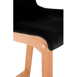 Tabouret de bar Hoover en velours Natura noir