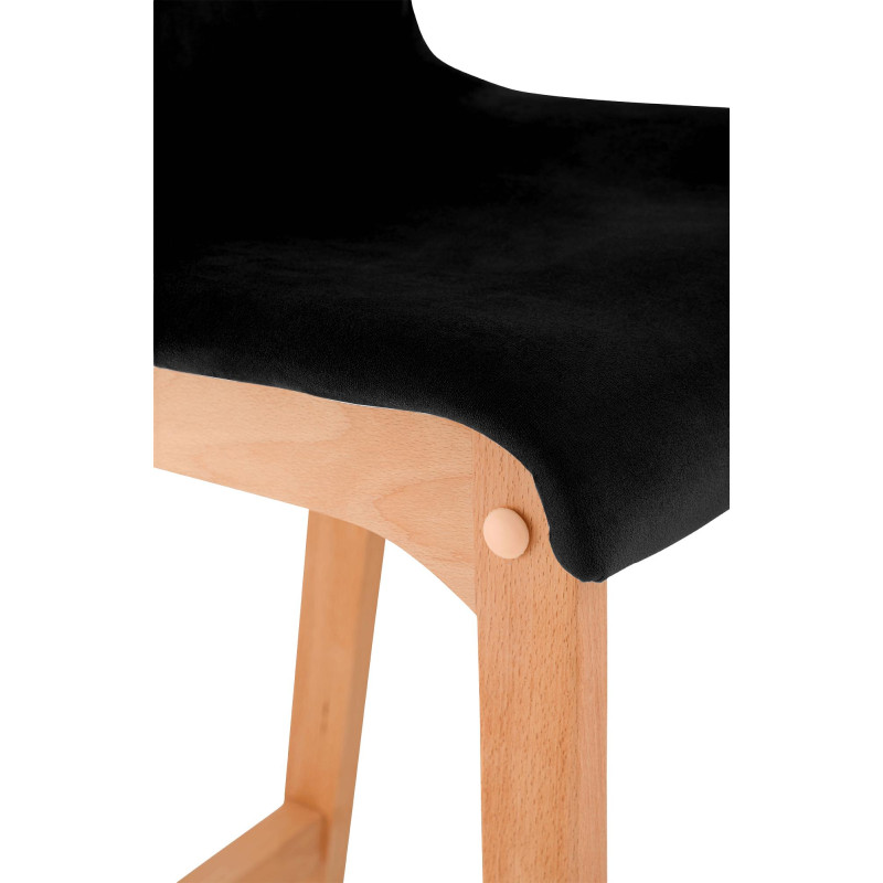 Tabouret de bar Hoover en velours Natura noir