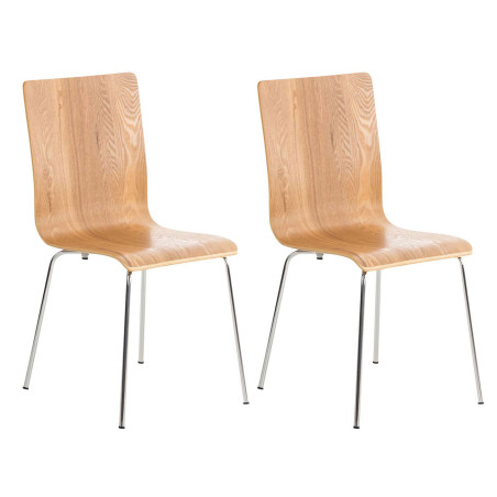Lot de 2 chaises visiteurs Pepe en chêne