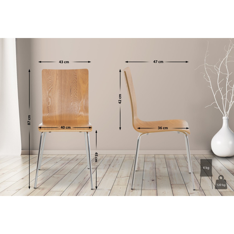 Coppia di sedie visitatore Pepe in rovere