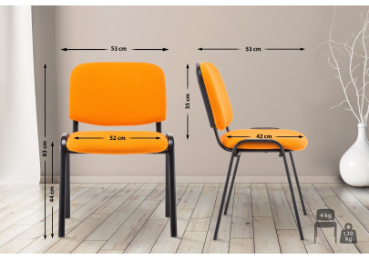Chaise visiteur Ken V2 tissu orange
