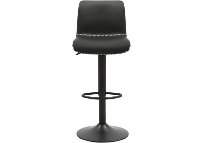 Tabouret de bar Henchy, simili cuir noir