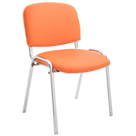 Silla de visita Ken C en cuero artificial naranja