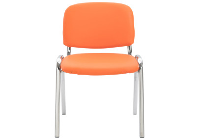 Silla de visita Ken C en cuero artificial naranja