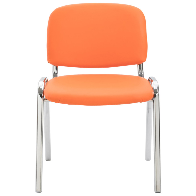Silla de visita Ken C en cuero artificial naranja