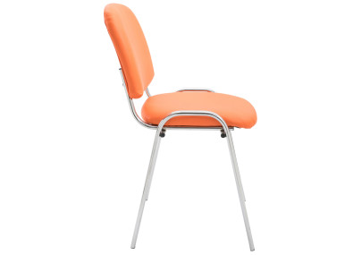 Chaise visiteur Ken C en cuir artificiel orange